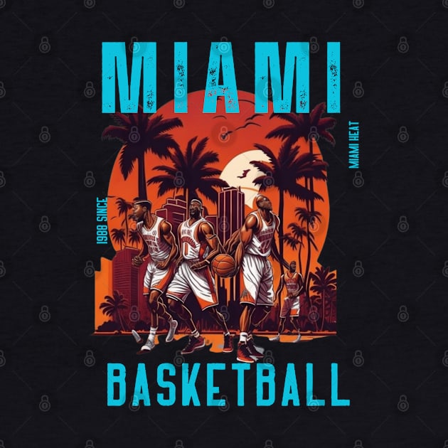 Miami heat basketball  vector graphic design by Nasromaystro